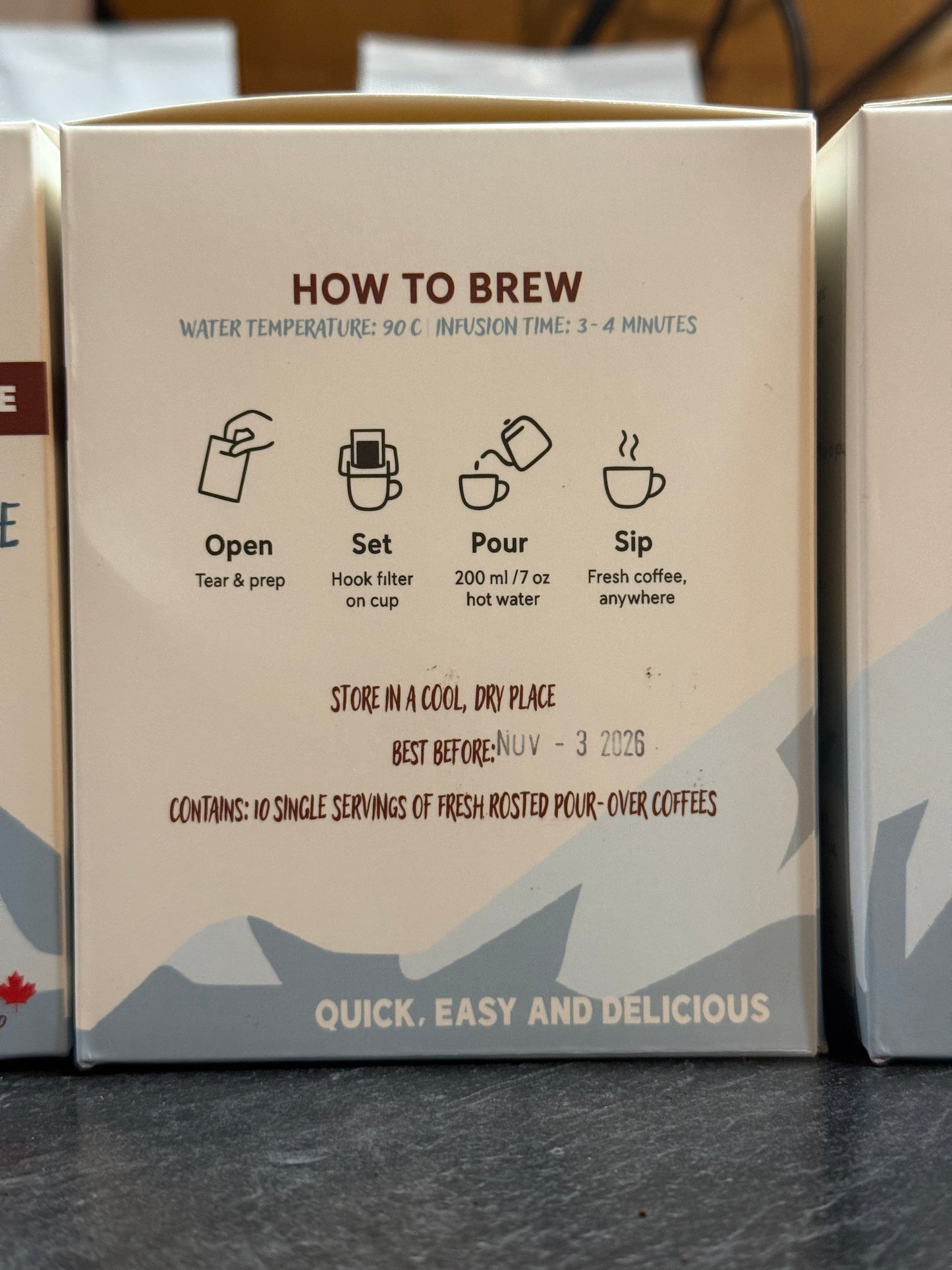 “Go pack” 10 single serve pourover coffees