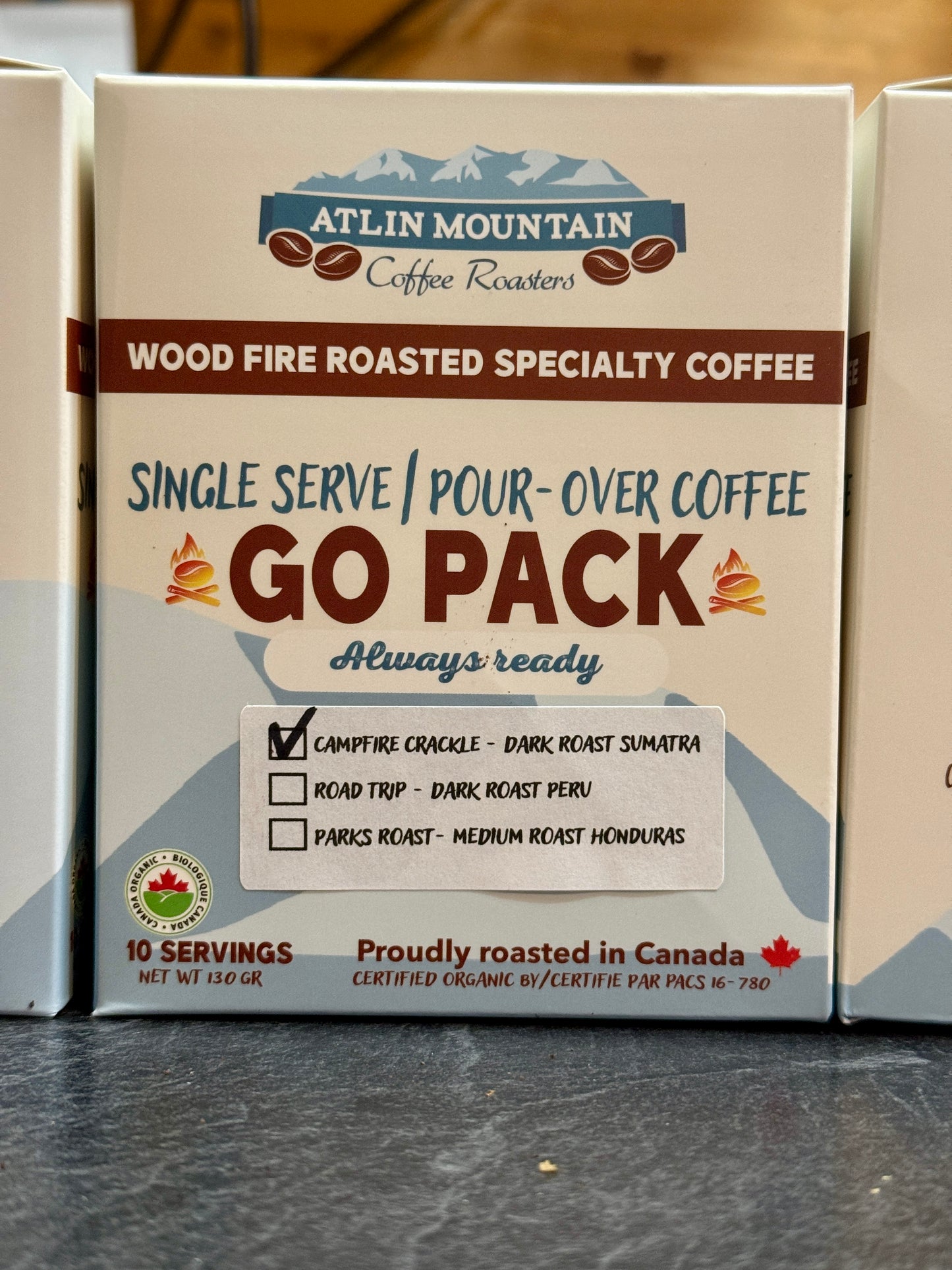 “Go pack” 10 single serve pourover coffees
