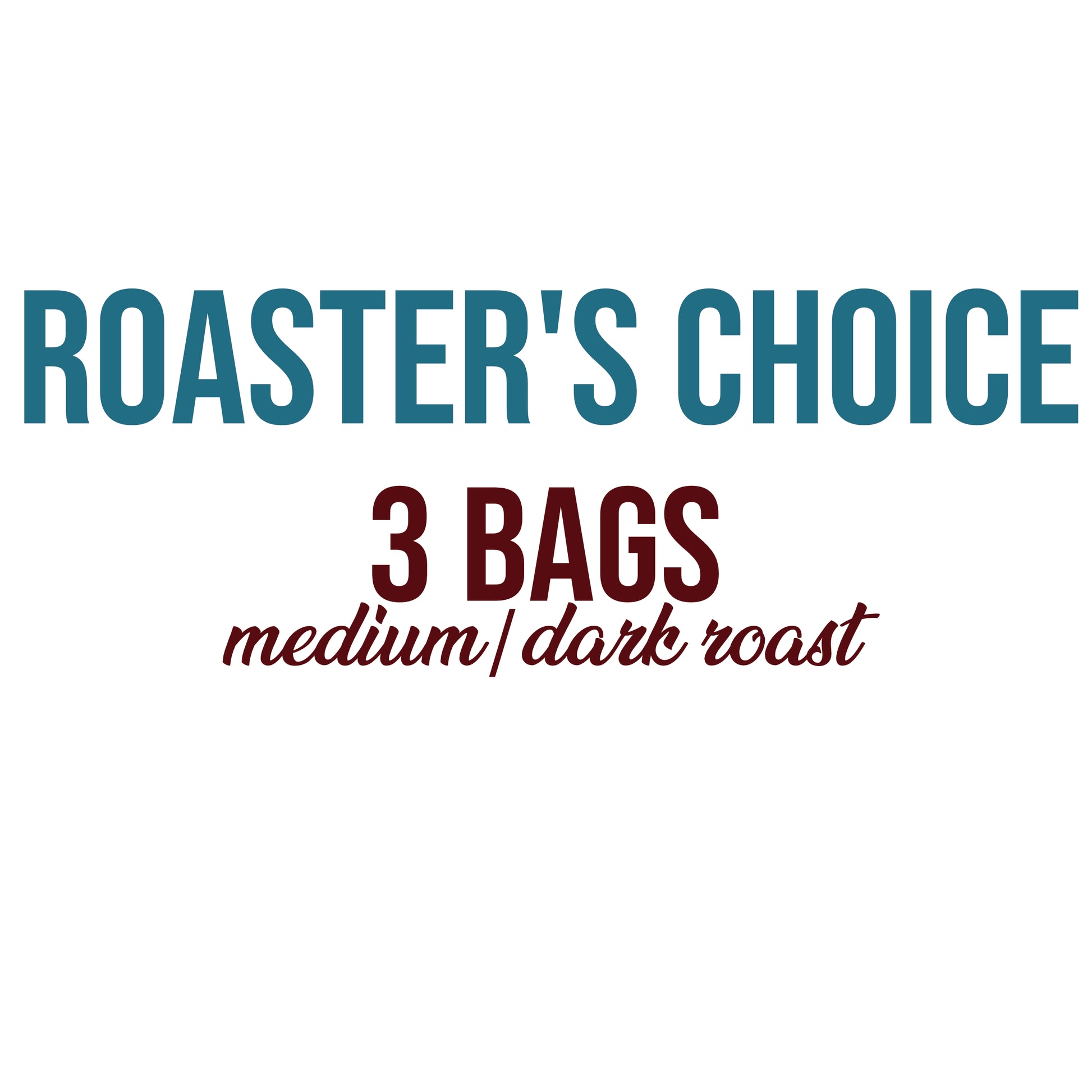 Atlin Mountain coffee roasters. Roaster's pick subscription. 3 bags medium and dark roast